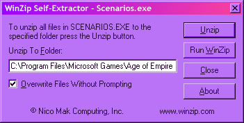 Extract to the scenario folder in Age of Empires